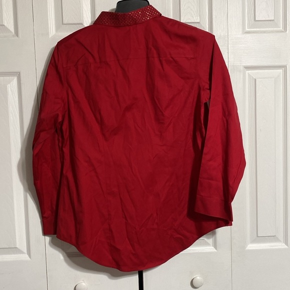 Cotton Chicos NWT Womens Button down shirt top rhinestone Collar size Large - Picture 8 of 14